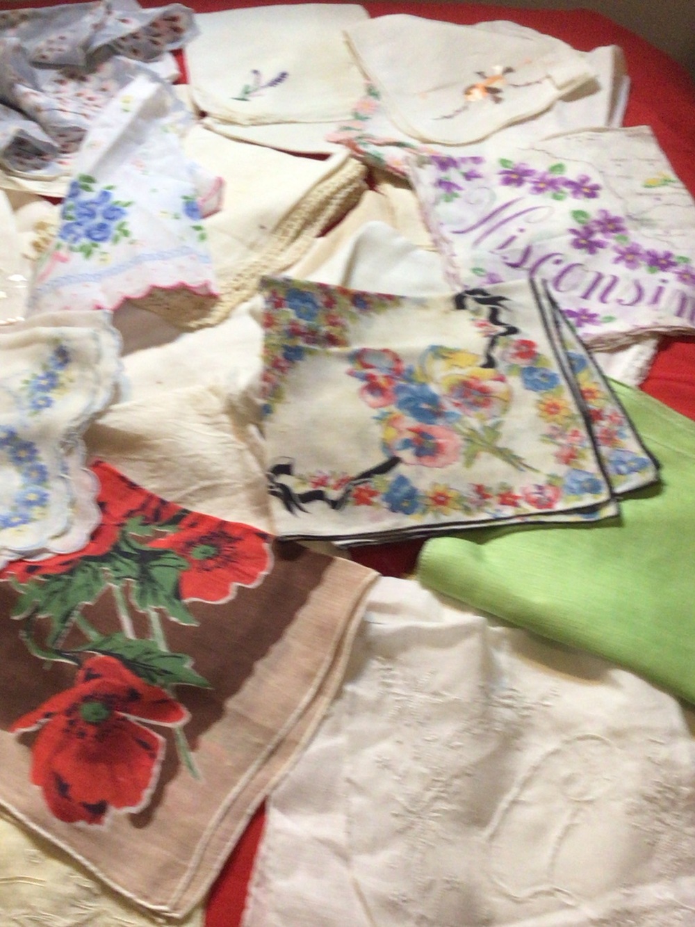 Vintage Hankies Cutter/Craft lot of 45 hankies